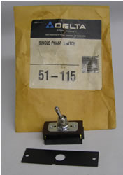 Delta Tool Part 51-115 On-Off Toggle Switch 51-115